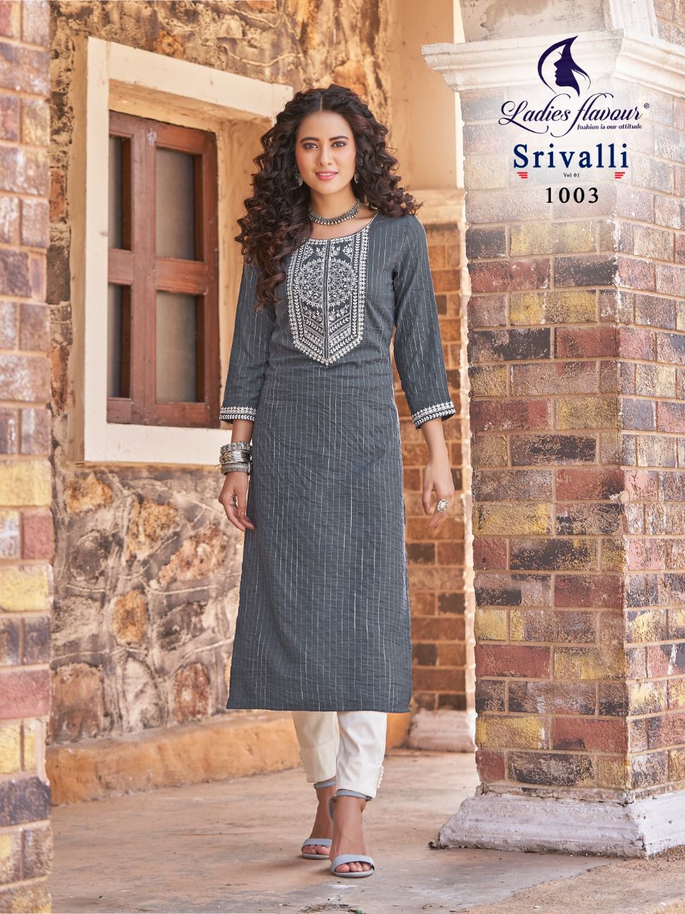 Ladies Flavour Srivalli Fancy Ethnic Wear Wholesale Designer Kurtis Catalog